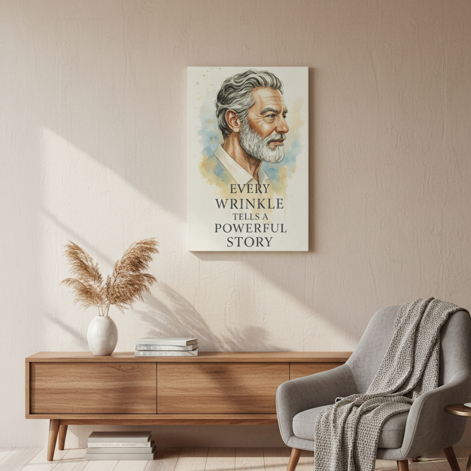 Every Wrinkle Tells a Powerful Story – Spanish Portrait Canvas
