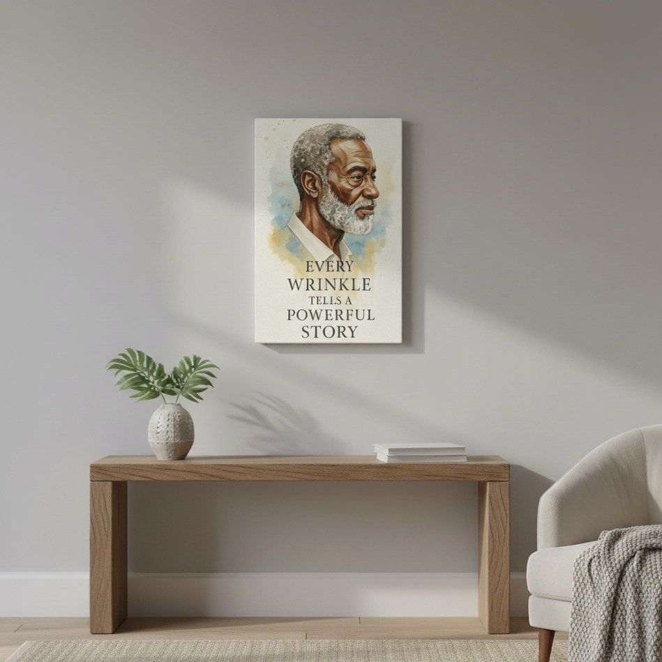 Every Wrinkle Tells a Powerful Story – Inspirational Portrait Canvas